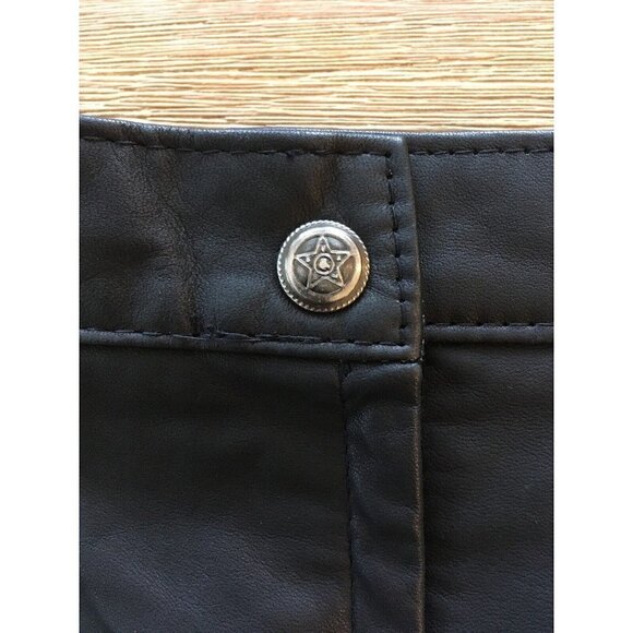 Vintage Daniel Marcus Womens Black Leather Pencil Skirt Size 10 Made in Canada - Picture 3 of 5